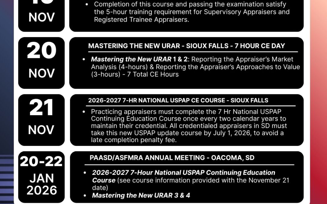 Sioux Falls, SD: Nov 2025 – Course Registrations Now Open