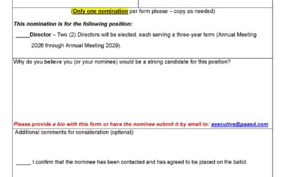 2026 PAASD Board Elections: Call for Nominations